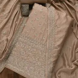 Koskii Ethnic Motifs Sequinned Embroidered Unstitched Dress Material-image-11
