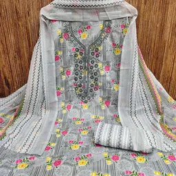 KALINI Printed Pure Cotton Unstitched Dress Material-image-19