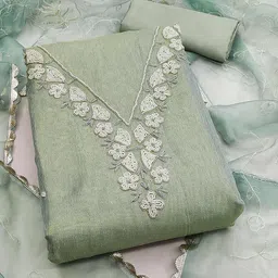 Peachmode Embroidered Pure Cotton Unstitched Dress Material-image-38