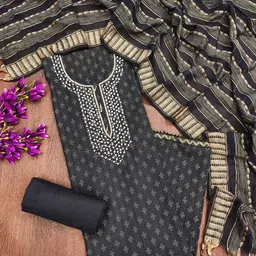 Panzora Geometric Woven Design Unstitched Dress Material-image-2
