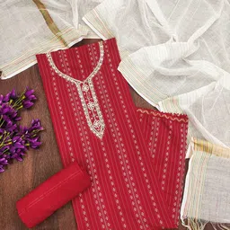 Panzora Geometric Woven Design Unstitched Dress Material-image-80