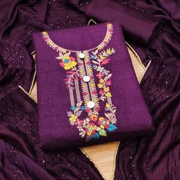 KALINI Printed Embroidered Unstitched Dress Material-image-84