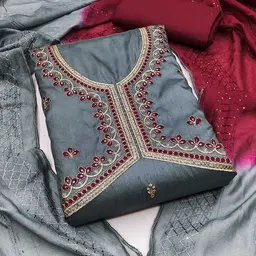 KALINI Embroidered Unstitched Dress Material-image-88