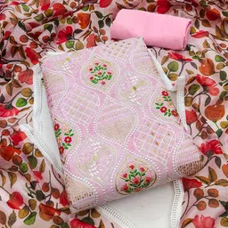 KALINI Ethnic Motifs Embroidered Sequinned Unstitched Dress Material-image-96