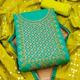 KALINI Ethnic Motifs Embroidered Unstitched Dress Material-image-84