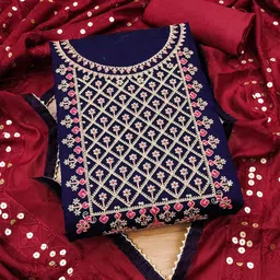 KALINI Ethnic Motifs Embroidered Unstitched Dress Material-image-86