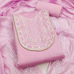 Panzora Embroidered Unstitched Dress Material-image-100