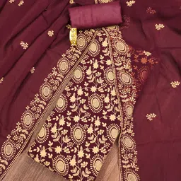 LeeliPeeri Designer Ethnic Motifs Embroidered Unstitched Dress Material-image-84