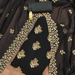 LeeliPeeri Designer Floral Embroidered Unstitched Dress Material-image-87