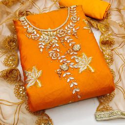KALINI Ethnic Motifs Woven Design Beads and Stones Detail Unstitched Dress Material-image-34