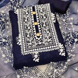 KALINI Floral Embroidered Unstitched Dress Material-image-60
