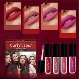 CurlyTales Set Of 4 Weightless Matte Long Lasting Liquid Lipsticks 3 ml Each-2