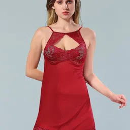 Be You Maroon Net Baby Doll-image-96