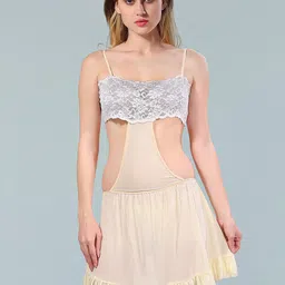 Be You Cream-Coloured Net Baby Doll-picture-7