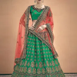 ODETTE  Embroidered Semi-Stitched Lehenga & Unstitched Blouse With Dupatta-image-35