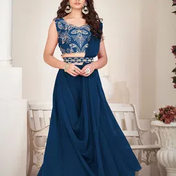 KALINI Embroidered Ready to Wear Lehenga & Unstitched Blouse With Dupatta-picture-15