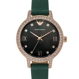 Emporio Armani Women Embellished Dial Leather Straps Analogue Watch AR11577-image-19