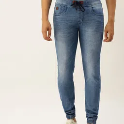 Campus Sutra Men Blue Smart Slim Fit Low Distress Heavy Fade Stretchable Jeans-image-56