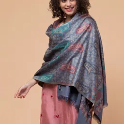 Tweedle Paisley Woven-Design Shawl-48