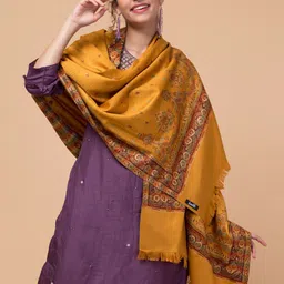 Tweedle Ethnic Motifs Woven Design Acrylic Wool Shawl-image-82