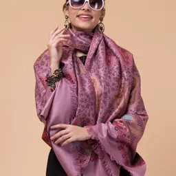 Tweedle Floral Woven Design Acrylic Wool Shawl-picture-16