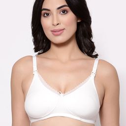 Inner Sense Off-White Solid Organic Cotton Antimicrobial Sustainable Laced Soft Nursing Bra AIMB003E-picture-22