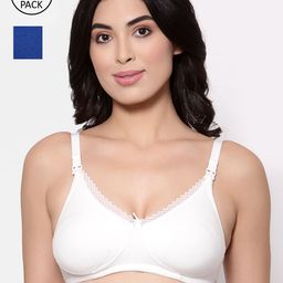 Inner Sense Blue & Pink Solid Non-Wired Non Padded Maternity Sustainable Bra Pack of 2-6
