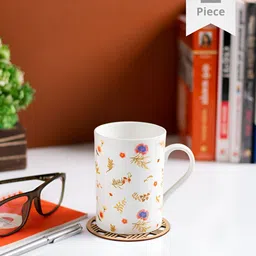 JCPL White & Green Printed Ceramic Glossy Mugs Set of Cups and Mugs-53