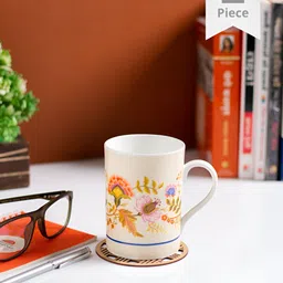 JCPL White & Orange Printed Ceramic Glossy Mugs Set of Cups and Mugs-33