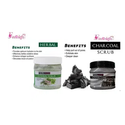 FEELHIGH Set of 2 Herbal & Charcoal Face Scrubs - 500 ml Each image 2