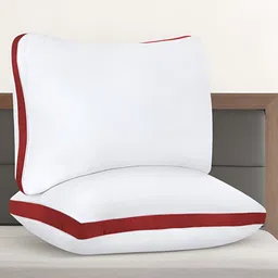 Mom's Moon White & Pink 2 Pieces Fibre Filled Breathable Sleeping Pillow-image-70