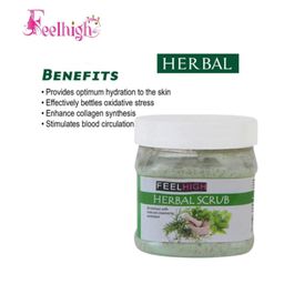 FEELHIGH Set of Herbal Scrub & Vitamin E, A, B5 Moisturizing Cream - 500 ml Each image 2
