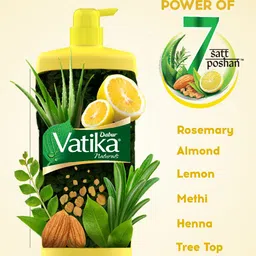 Dabur Vatika Lemon Anti-Dandruff Shampoo with Lemon & Methi  - 640ml image 3