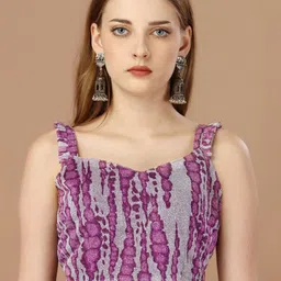 Amrutam Fab Printed Semi-Stitched Lehenga & Unstitched Blouse With Dupatta image 4