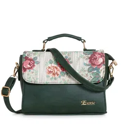 Exotic Floral Printed PU Structured Satchel image 2