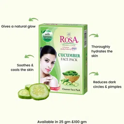 ROSA Set Of 6 Cucumber Face Pack - 25gm Each image 3