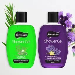 Freeskin Unisex Pack of 2 Tea Tree & Lavender Shower Gel 400 ml-7