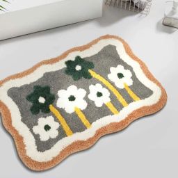 hosta homes Multicolor Floral Cotton 24x16 Inches Antiskid Door Mat-picture-12