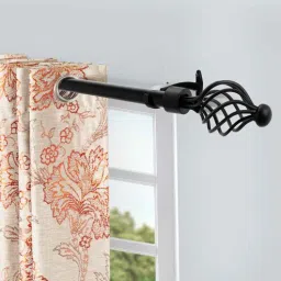 Black Iron Solid (66 Inches) Curtain Rod with Accessories (Pack of 2) by Deco Window-picture-33
