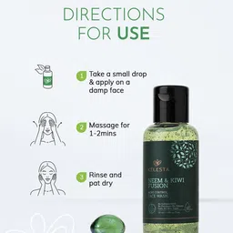 KELESTA Set of 2 Organic Neem & Kiwi Fusion Acne Control Face Washes - 50ml each image 4