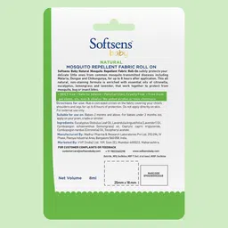 Softsens Set Of 2 Baby Natural Mosquito Repellent Fabric Roll On with Citronella-8ml Each image 3
