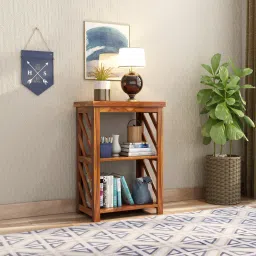 woodenmood Lala XL Solid Wood Bookshelf in Honey Oak Finish-picture-16