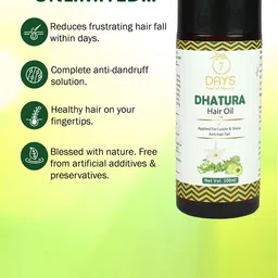7 DAYS Feel Of Nature Set of 3 Dhatura Hair Oil with Neem & Brahmi - 100 ml each image 3
