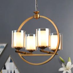kapoor lampshades Salerno Brass Glass Shaded Chandelier-picture-22