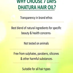 7 DAYS Feel Of Nature Set of 3 Dhatura Hair Oil with Neem & Brahmi - 100 ml each image 4