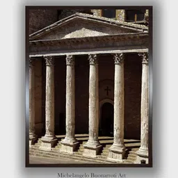 The Art House Beige Temple of Minerva Wooden Framed Canvas Painting Wall Art-image-8