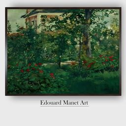 The Art House Black & Green The Bellevue garden Wooden Framed Canvas Painting Wall Art-image-73