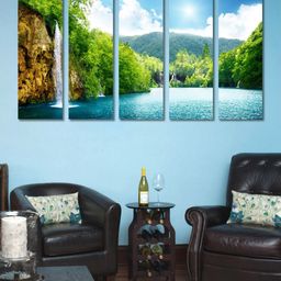 999Store Set Of 5 Forest & Fountains Framed Wall Arts-image-55