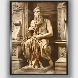 The Art House Beige & Black Tomb of Pope Julius Wooden Framed Painting Wall Art-image-85