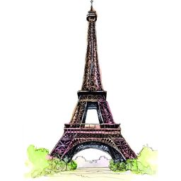 Inephos White & Brown Canvas Eiffel Tower Paris Illustration Wall Paintings-image-81